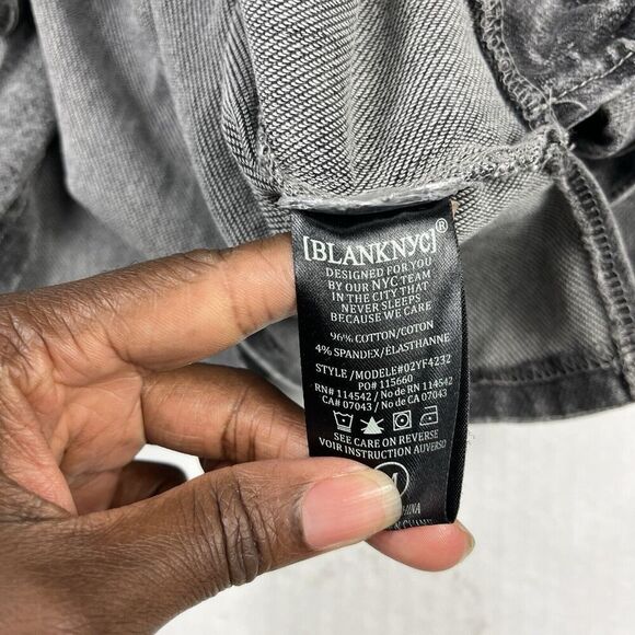 BlankNYC Hoodie Acid Wash Gray Casual Comfy Relaxed Pullover Top Tie Hem MEDIUM - Picture 8 of 10